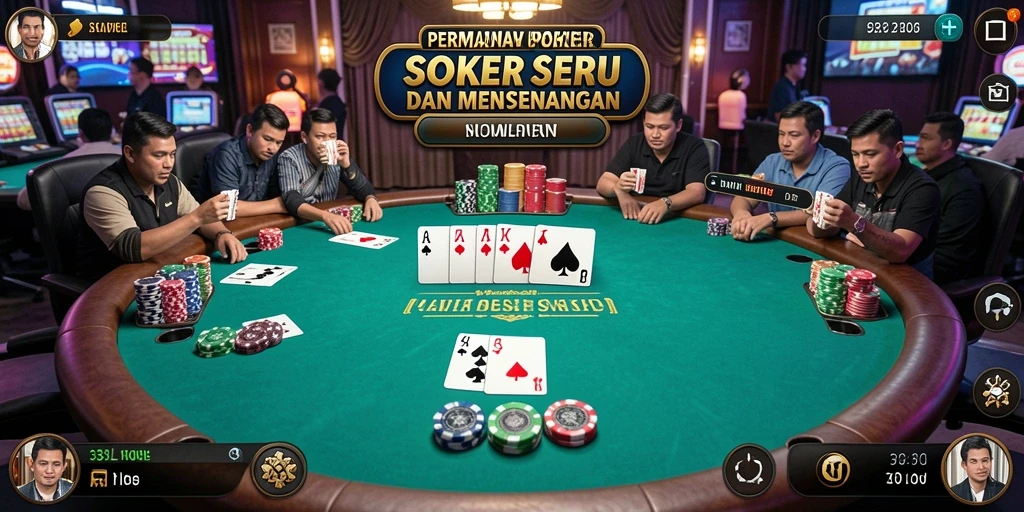 Tampilan gameplay Poker yang seru di dalam aplikasi 33L.