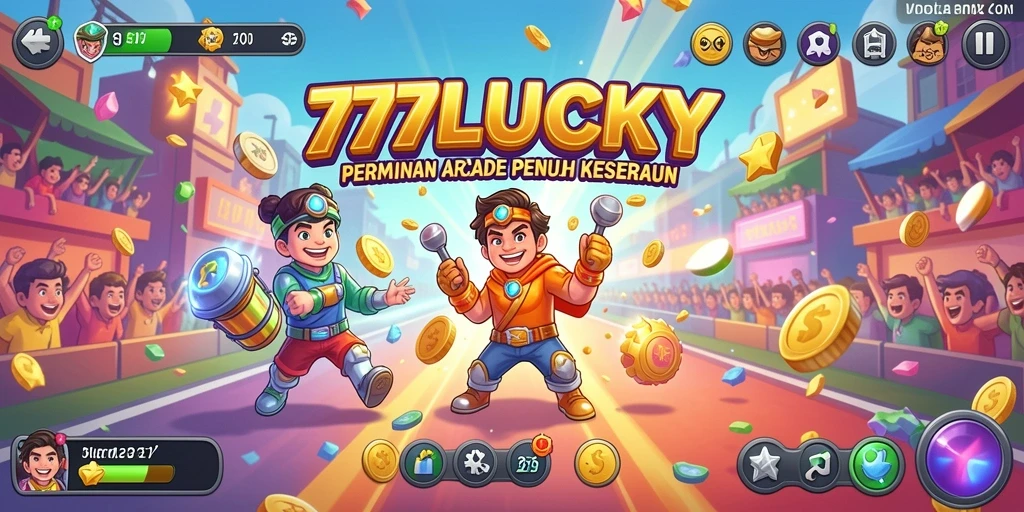 Tangkapan layar gameplay dari 777LUCKY, menunjukkan aksi seru dalam permainan Arcade.