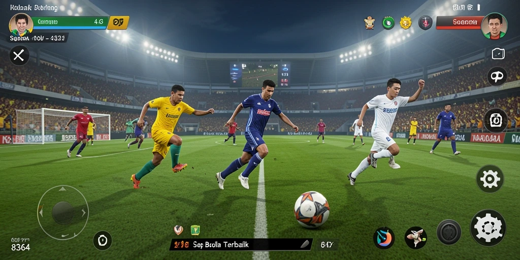 Gameplay seru dengan aksi sepak bola yang menegangkan.