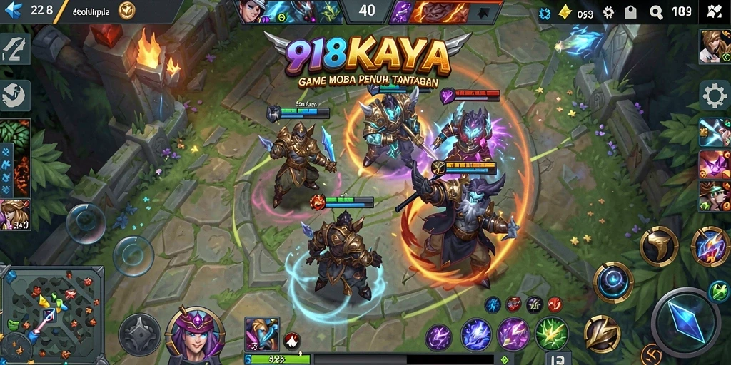 Tampilan seru dari permainan MOBA di 918KAYA.