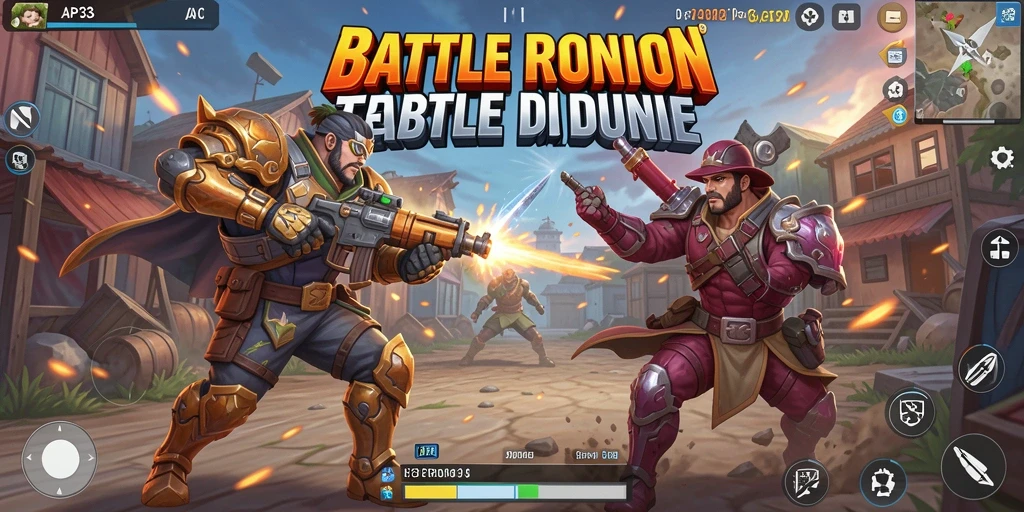 Screenshot utama API33 menampilkan aksi gameplay Battle Royale yang intens.