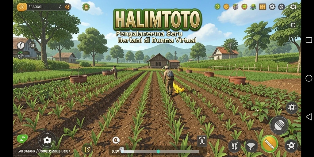 Gameplay seru di HALIMTOTO dengan aktivitas pertanian yang menarik.