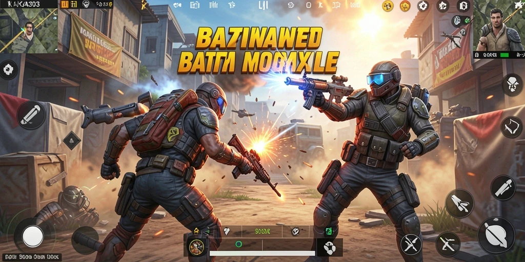Tangkapan layar gameplay KAKA303 menunjukkan aksi pertarungan intens Battle Royale.