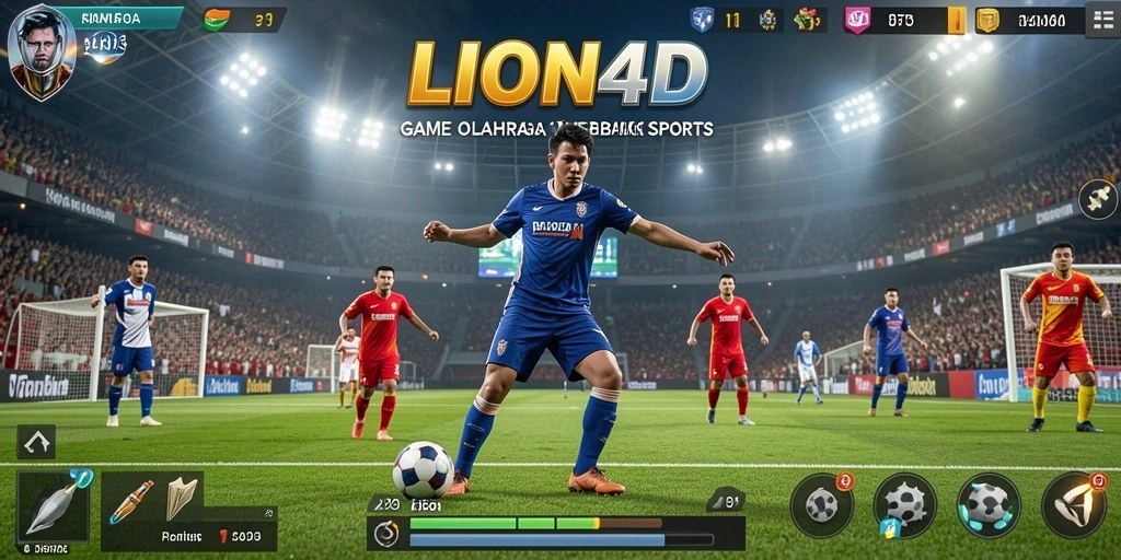 Tampilan gameplay seru dalam LION4D menampilkan berbagai cabang olahraga.