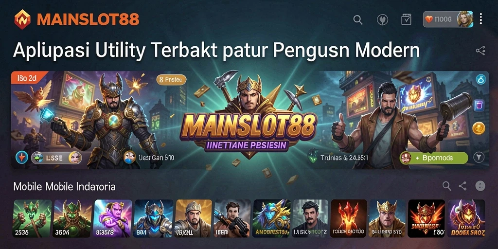 Screenshot utama MAINSLOT88 menampilkan antarmuka aplikasi Utility yang ramah pengguna.
