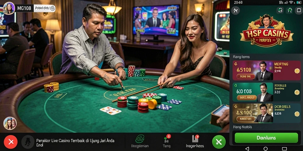 Tampilan tajam dan dealer profesional di MG108 Live Casino.