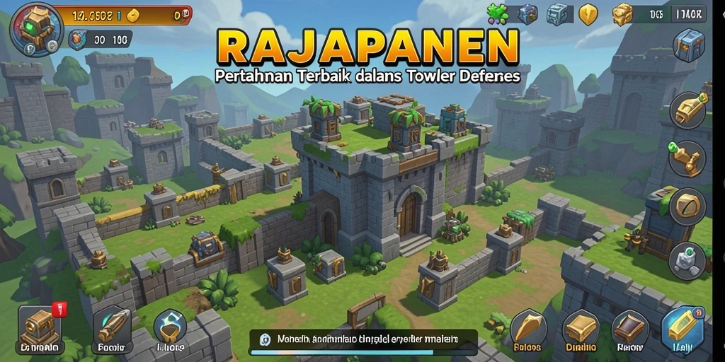 Screenshot gameplay RAJAPANEN yang menunjukkan aksi Tower Defense yang seru.