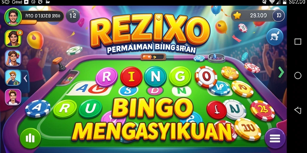 Gameplay seru dalam aplikasi bingo REZIXO yang memikat.