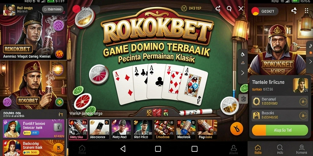 Tampilan gameplay ROKOKBET yang menarik saat bermain Domino.