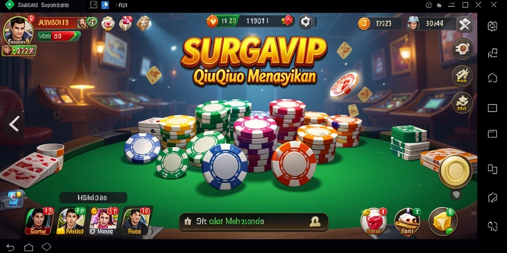 Screenshot gameplay SURGAVIP yang menunjukkan keseruan bermain QiuQiu.