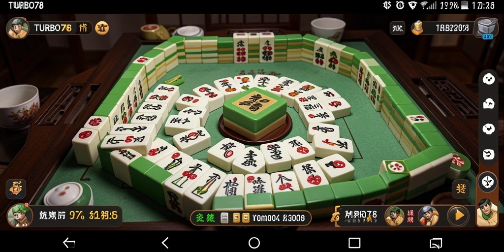 Screenshot gameplay TURBO78 yang menampilkan tantangan Mahjong.